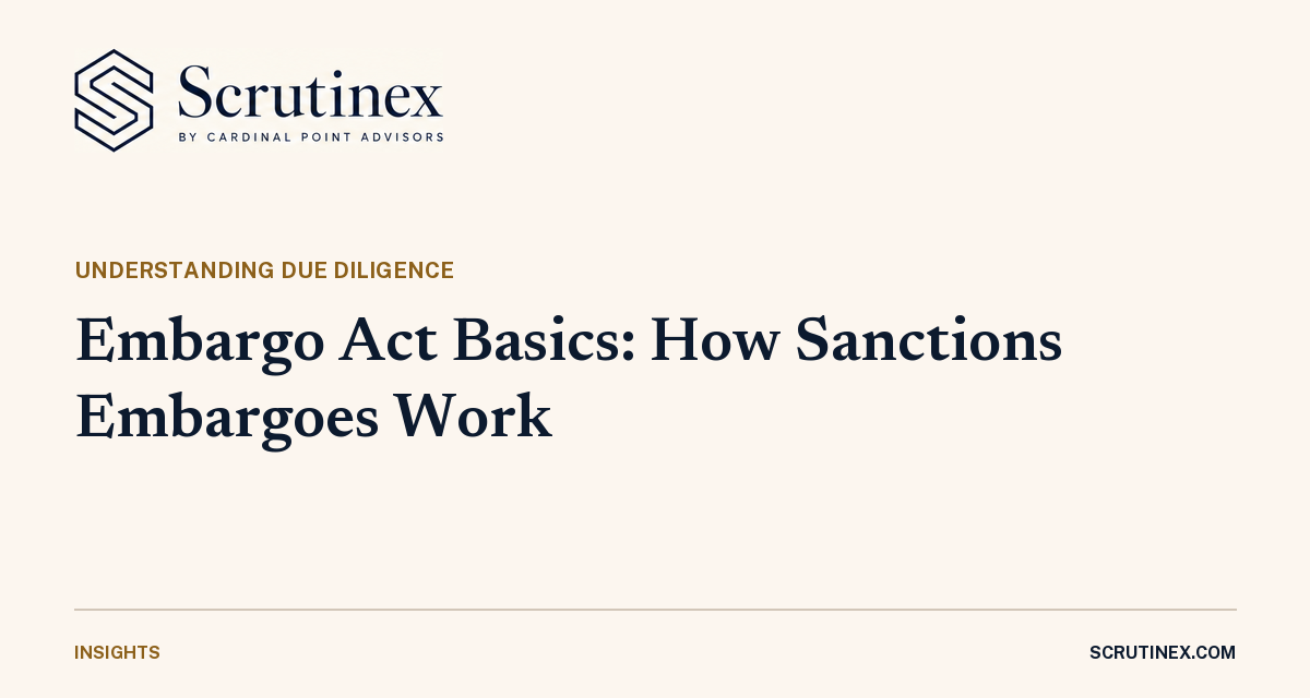 Cover image for “Embargo Act Basics: How Sanctions Embargoes Work”