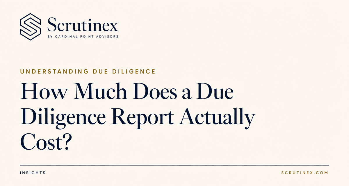 Cover image for “How Much Does a Due Diligence Report Actually Cost?”
